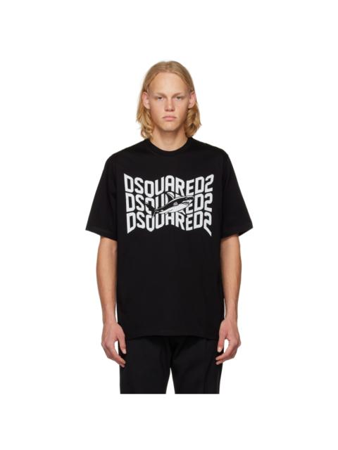 DSQUARED2 Black Shark Slouch T-Shirt
