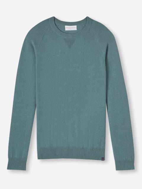 Derek Rose Men's Sweater Finley Cashmere Teal