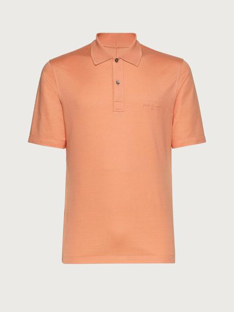 FERRAGAMO POLO WITH EMBROIDERED DETAILS