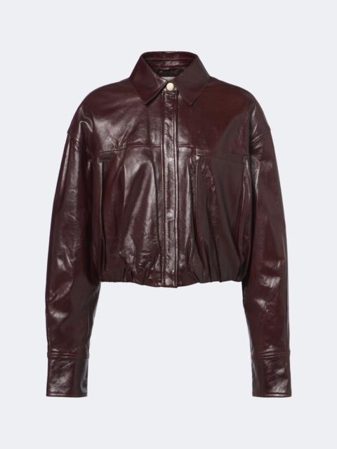 Sportmax Cropped leather jacket