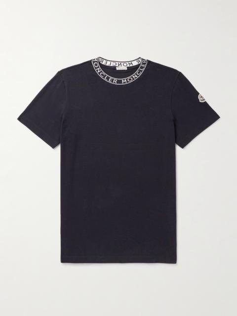 Moncler Slim-Fit Logo-Jacquard Cotton-Jersey T-Shirt