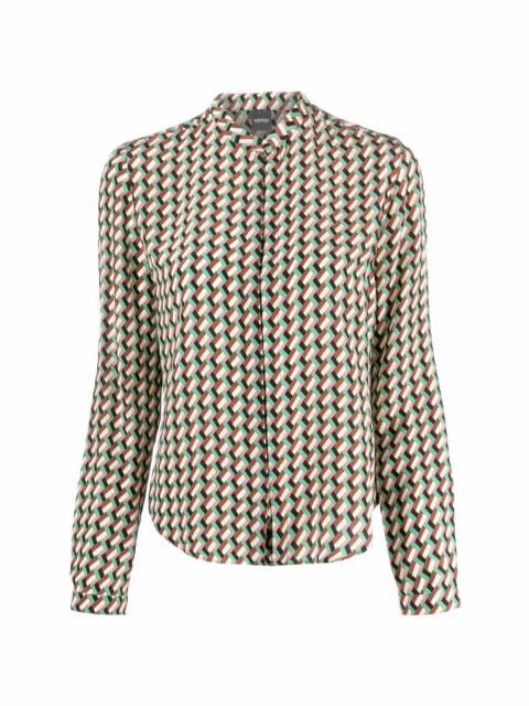 Aspesi geometric-print silk shirt