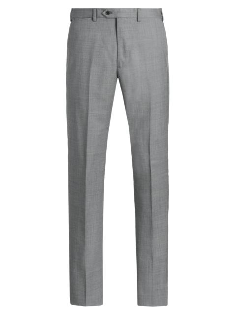 EMPORIO ARMANI Men's Textured Virgin Wool Trousers - Grey