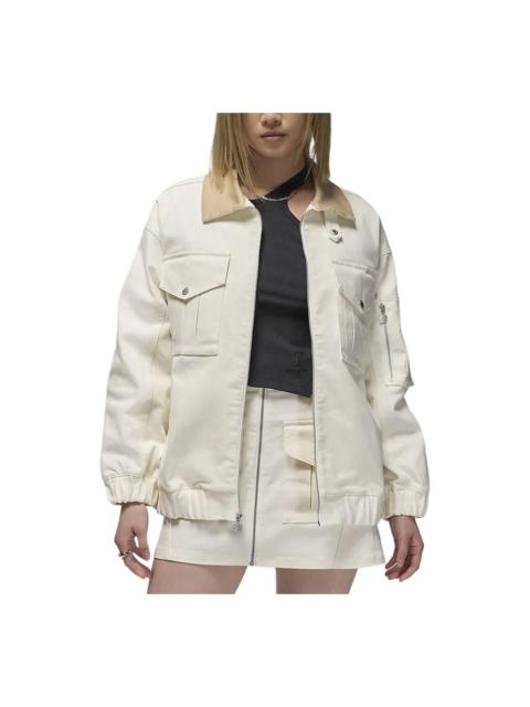 Jordan (WMNS) Air Jordan Renegade Jacket Asia Sizing 'Sail Brown' FN5675-133