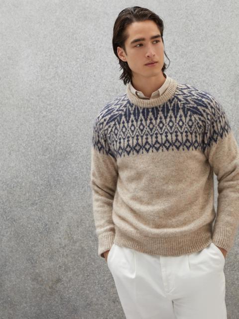 Brunello Cucinelli Flecked Icelandic Jacquard sweater in alpaca, cotton and wool