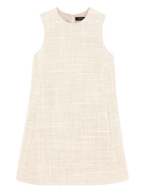 Theory sleeveless tweed mini dress