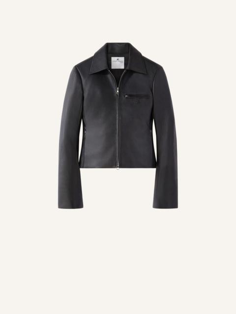 courrèges ZIPPED LEATHER JACKET