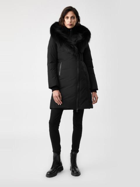 MACKAGE KAY Down coat with silver fox fur Signature Mackage Collar