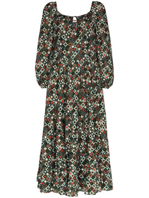 RIXO Marie printed maxi dress