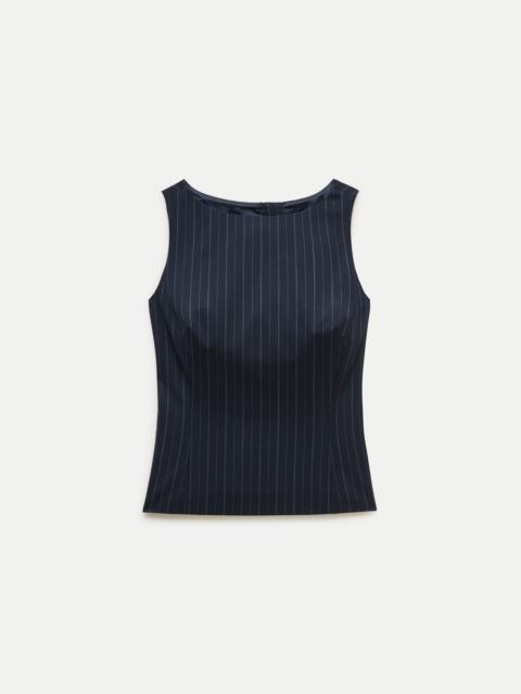 J.CREW Shell top in striped wool blend