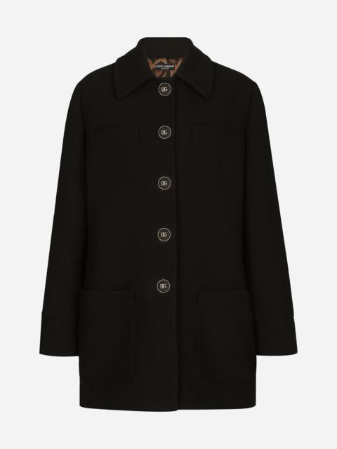 Dolce & Gabbana Double crepe peacoat with galalith buttons