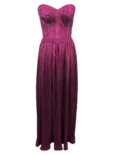 Dress The Population Women's Audrina Pleated Bustier Maxi Dress - Fuchsia