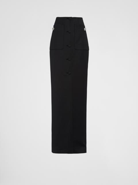 Prada Long wool satin skirt