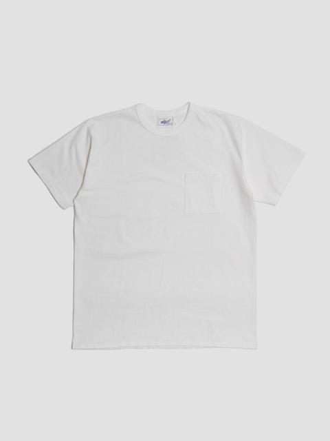 Allevol Heavy Duty Crew Neck Pocket T-Shirt in White