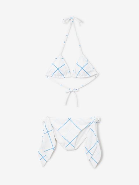 Burberry Check Stretch Nylon Triangle Bikini