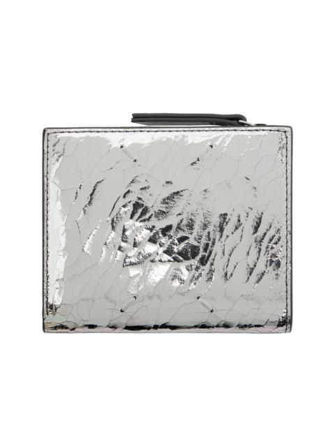 Maison Margiela Silver Flip Flap Small Wallet