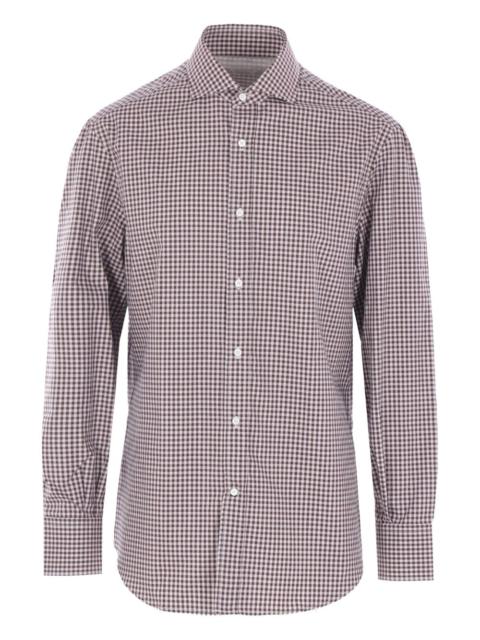 Brunello Cucinelli check-pattern cotton shirt