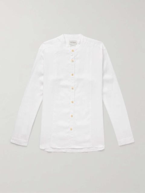 Oliver Spencer Ashcroft Grandad-Collar Linen Shirt