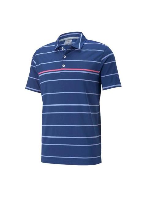 PUMA Mattr Striper Golf Polo Shirt 'Blue' 532976-10