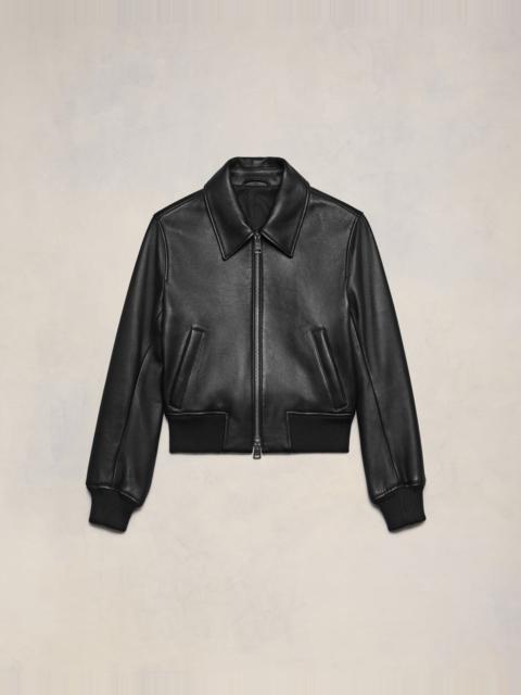 AMI Paris ZIPPED LEATHER JACKET