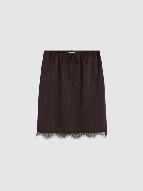 ST. AGNI Fine Lace Skirt - Bark