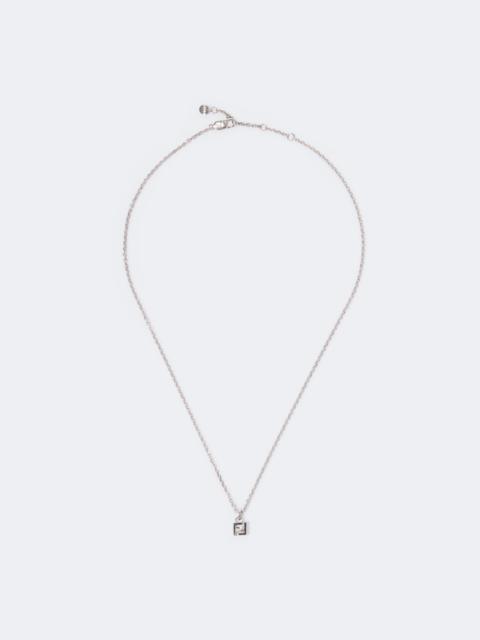 FENDI FF crystal-embellished pendant necklace