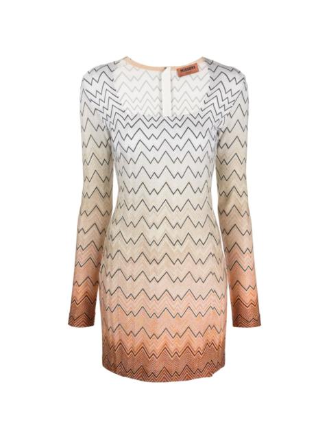 zigzag intarsia-knit minidress