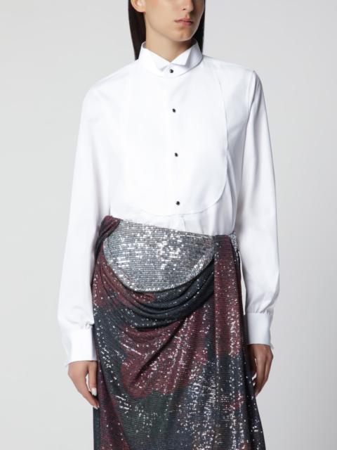 Maison Margiela Long-sleeve cotton poplin shirt in white