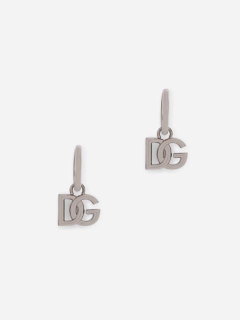 Hoop earrings with DG logo pendants