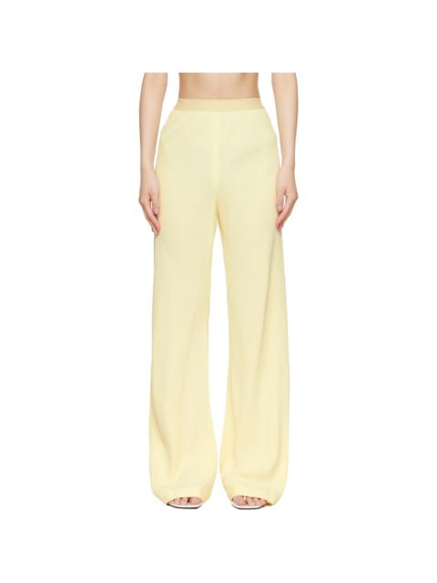 WARDROBE.NYC Beige Crepe Bias-Cut Trousers
