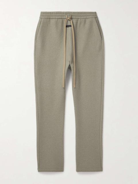 Straight-Leg Logo-Appliquéd Wool-Fleece Trousers