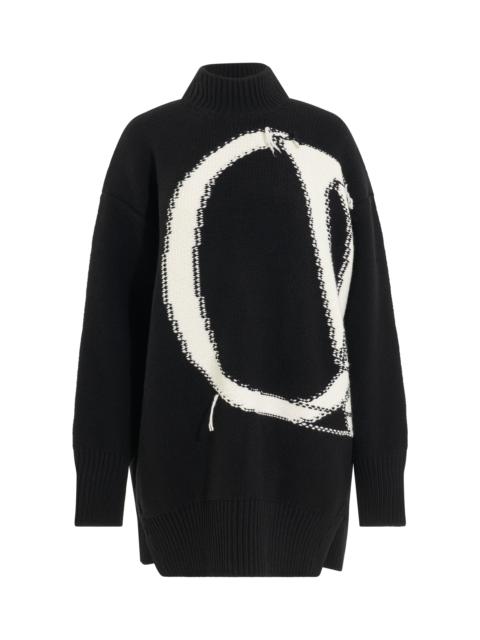 Off-White OW Maxi Logo Turtleneck Knitwear in Black