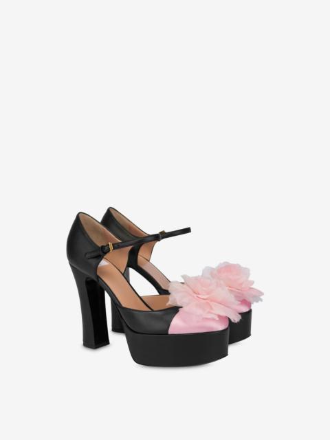 Moschino FLOWER DETAIL PLATFORM SANDALS