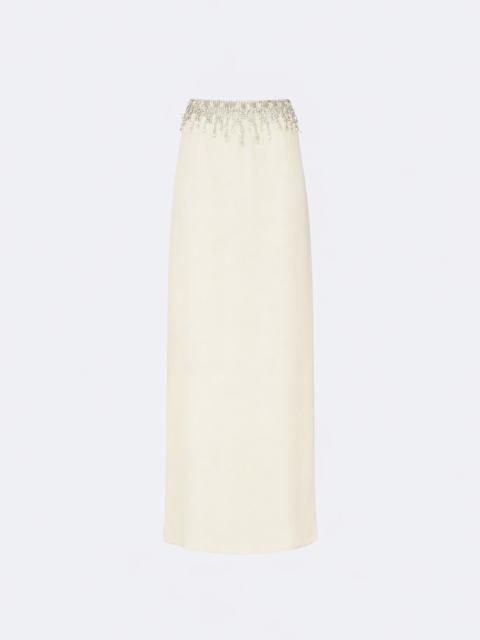 LAPOINTE Georgette Maxi Skirt With Embroidery