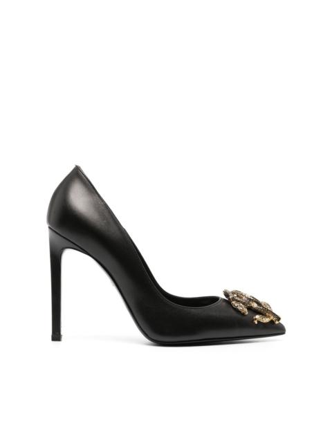 Roberto Cavalli Mirror Snake leather pumps