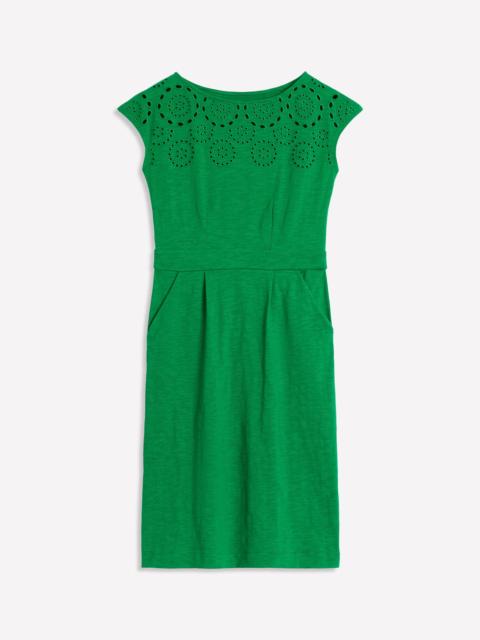 BODEN Florrie Broderie Dress-Rich Emerald