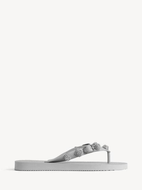 BALENCIAGA Women's Cagole Thong Sandal in Balenciaga Grey/crystal