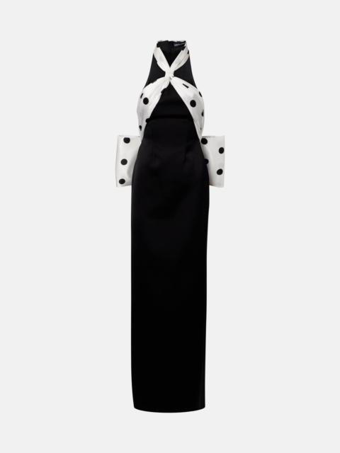 David Koma Polka-dot halterneck gown