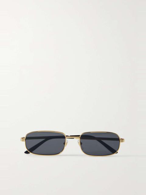GUCCI Rectangular-frame gold-tone sunglasses