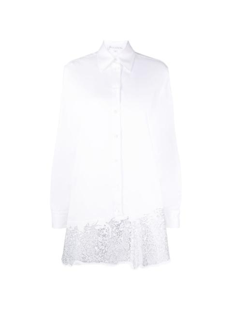 crystal-embellished cotton shirtdress