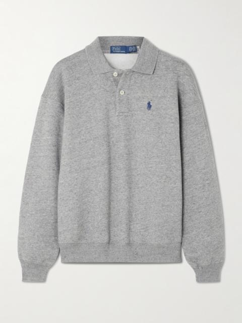 Polo Ralph Lauren Embroidered Cotton-blend Jersey Polo Sweatshirt