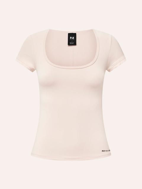 P.E NATION FOUNDATION SCOOP SHORT SLEEVE TOP IN SOFT PINK