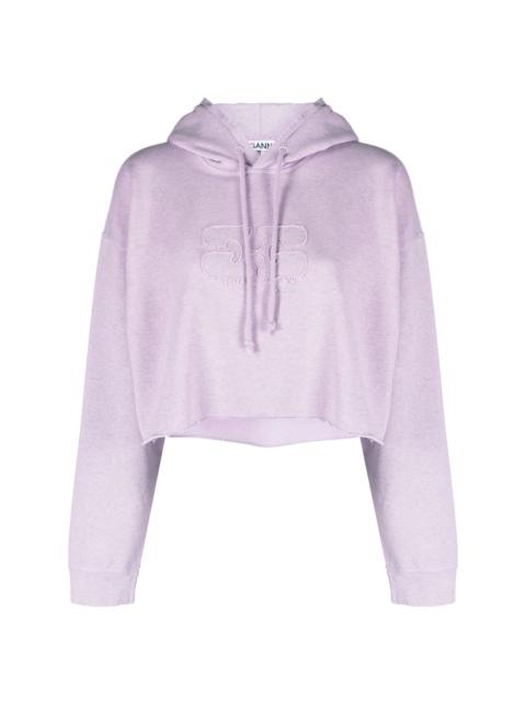 GANNI cropped organic cotton hoodie
