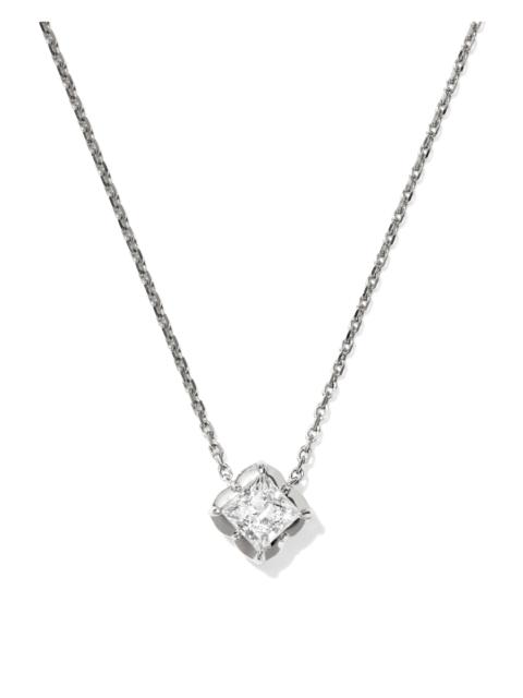 KENDRA SCOTT 0.45 ct Lab Grown White Diamond Dira Princess 14k White Gold Short Pendant Necklace