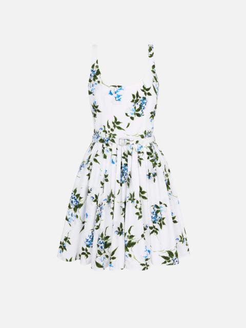 EMILIA WICKSTEAD Mini Eglantine Dress In Lilac Lillies & Cherry Print on White Organic Cotton