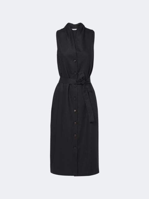 Max Mara Belted linen and silk midi dress