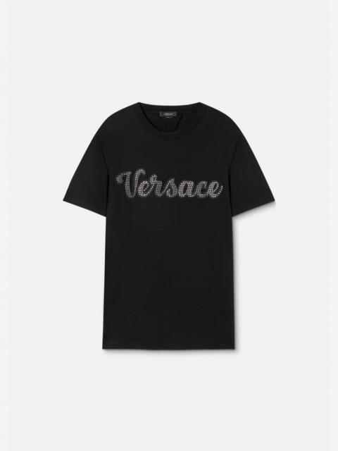VERSACE Crystal Varsity Logo T-Shirt