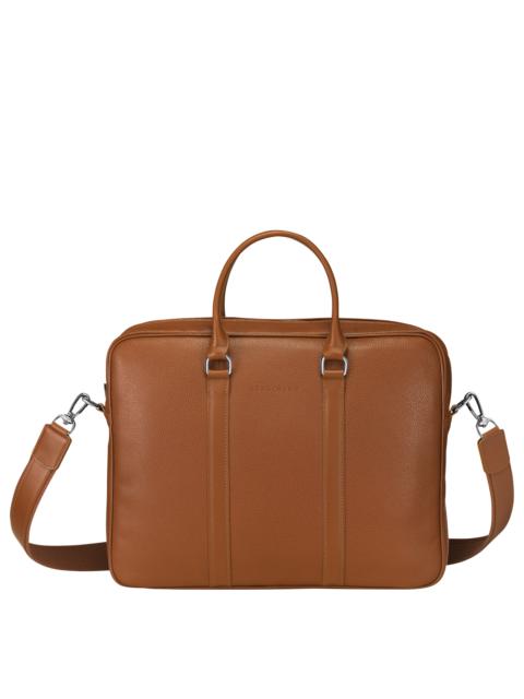 Le Foulonné S Briefcase Caramel - Leather