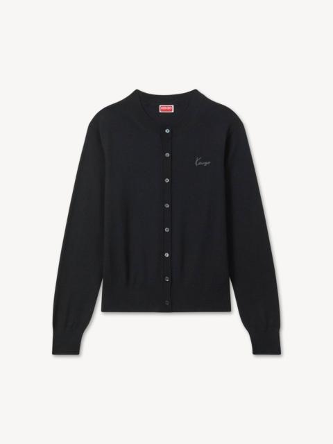 KENZO 'KENZO Signature' embroidered cardigan in merino wool