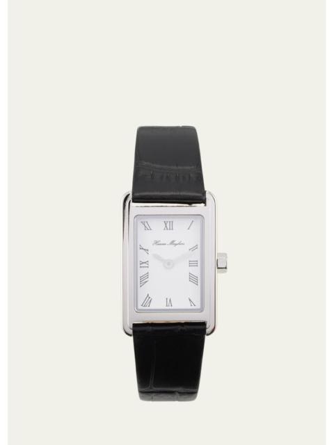 HEAVEN MAYHEM Icon Watch with Leather Strap, Silver